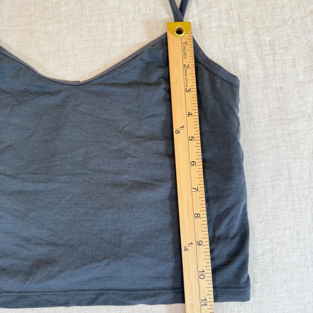 Ridge Merino Bralette Cami Women M Gray Cropped Wool Blend Base Layer Natural - Picture 11 of 11